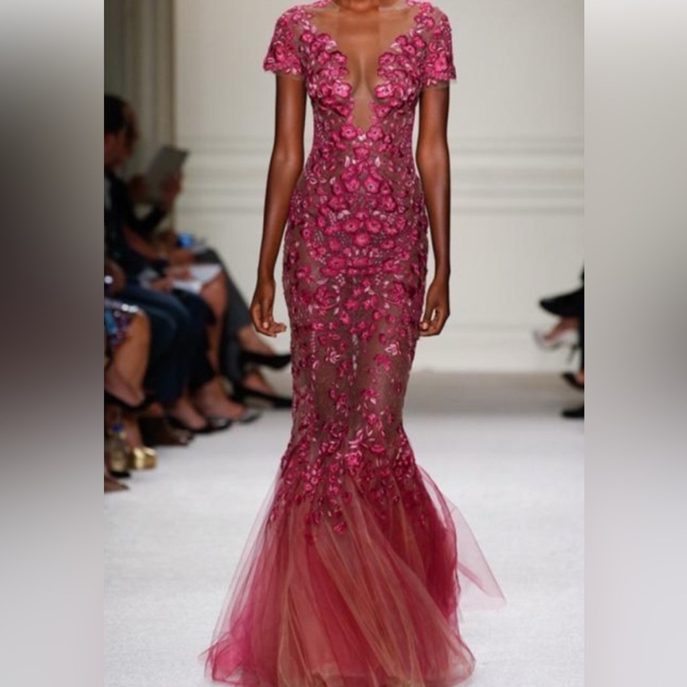 Marchesa Floral Gown *altered neckline*